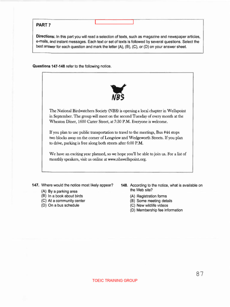 Ets 2018 Test 3 Part 7 Questions | PDF