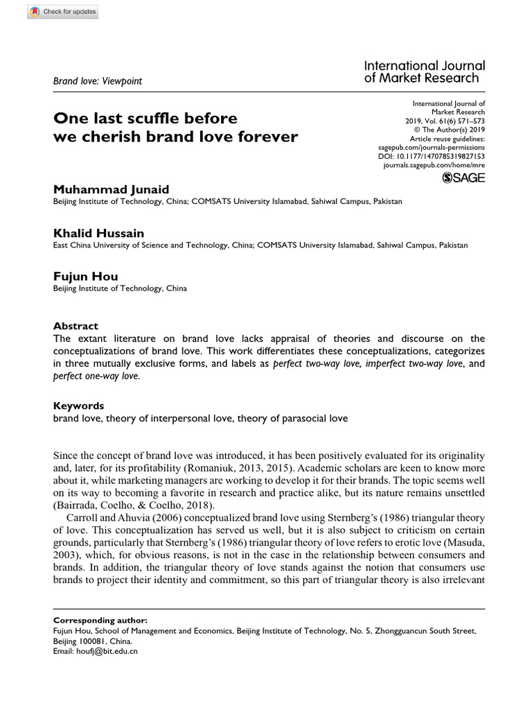 2019 - One Last Scuffle Before We Cherish Brand Love Forever | PDF ...