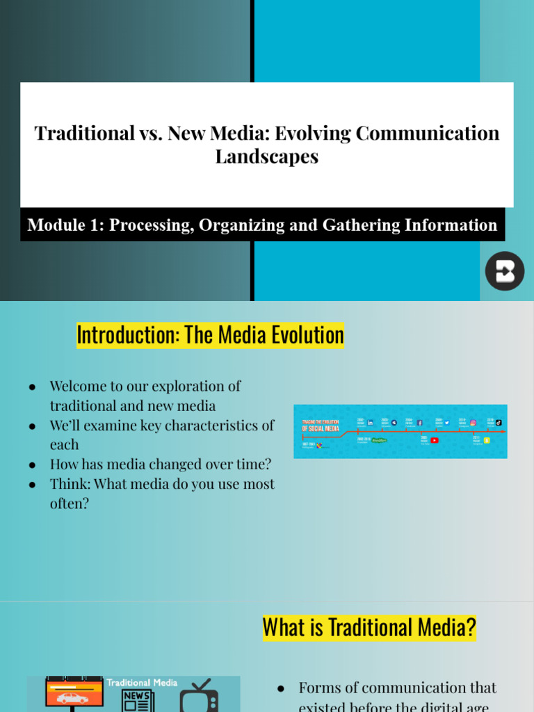 Traditional vs. New Media Evolving Communication Landscapes | PDF | New ...