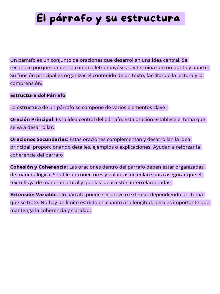El Párrafo y Su Estructura | PDF