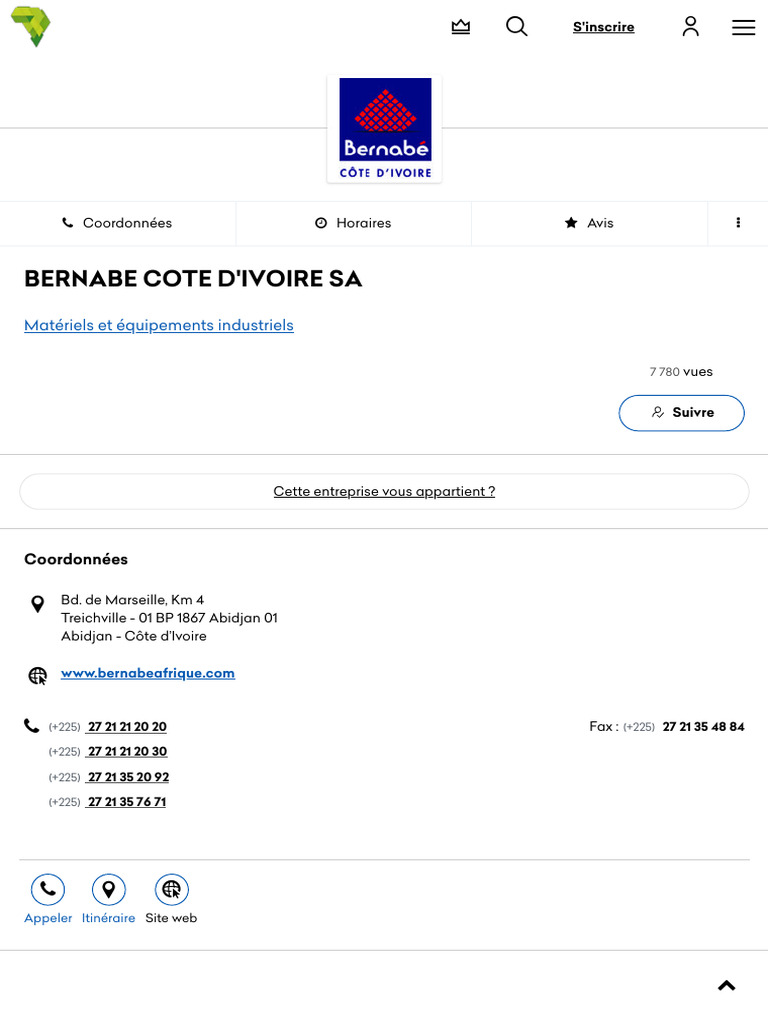 BERNABE COTE D'IVOIRE SA - Matériels Et Équipements Industriels | PDF