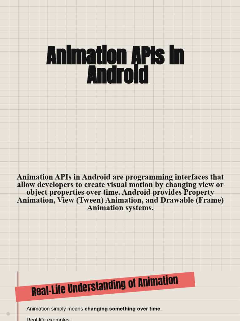 Animation APIs in Androidnotes | PDF | Android (Operating System ...