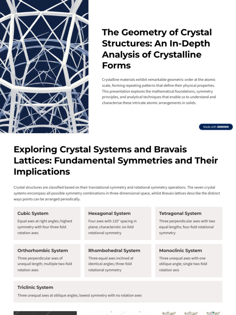 The Geometry of Crystal Structures an in Depth Analysis of Crystalline ...