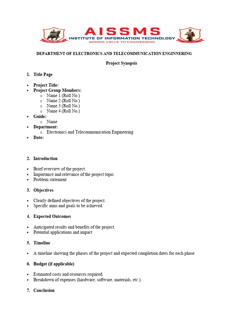 Project Synopsis Format | PDF