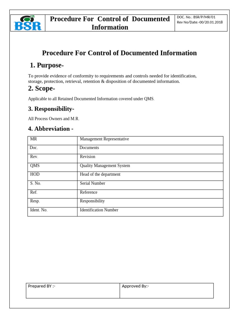 Control Documents Procedure | PDF | Specification (Technical Standard ...