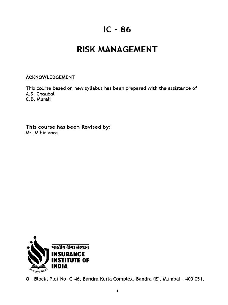 IC | PDF | Risk | Risk Management
