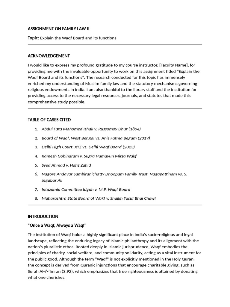 Assignment On Family Law II | PDF | Tribunal