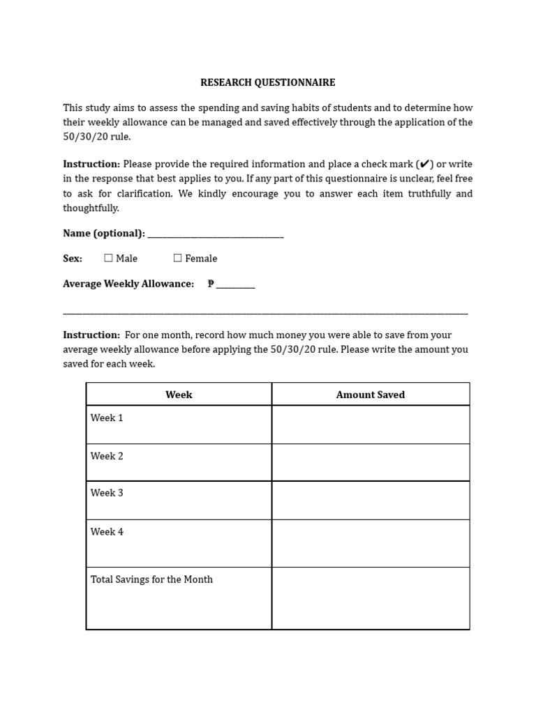 Final Survey Questionnaire | PDF