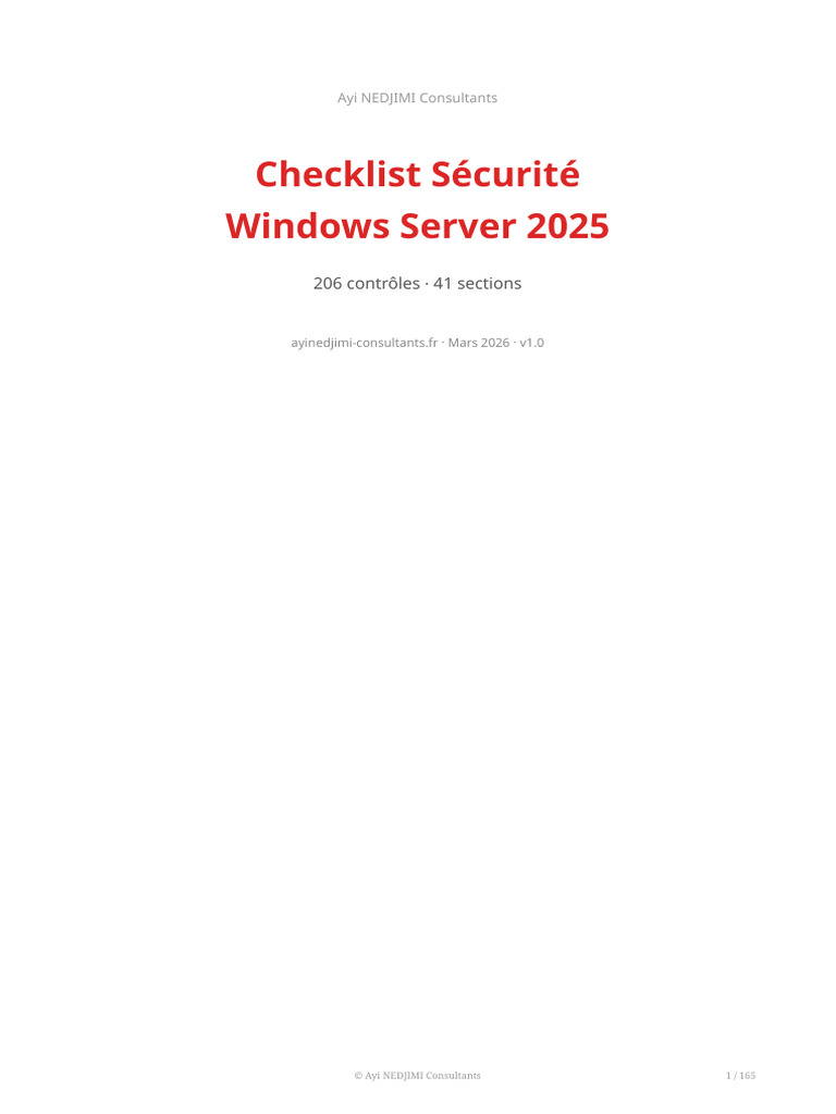 Checklist Ws2025 Anc | PDF | Registre Windows | Active Directory