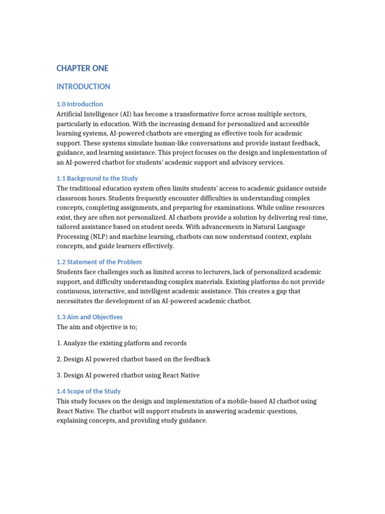 AI Chatbot Full Chapters 1 3 | PDF | Artificial Intelligence ...