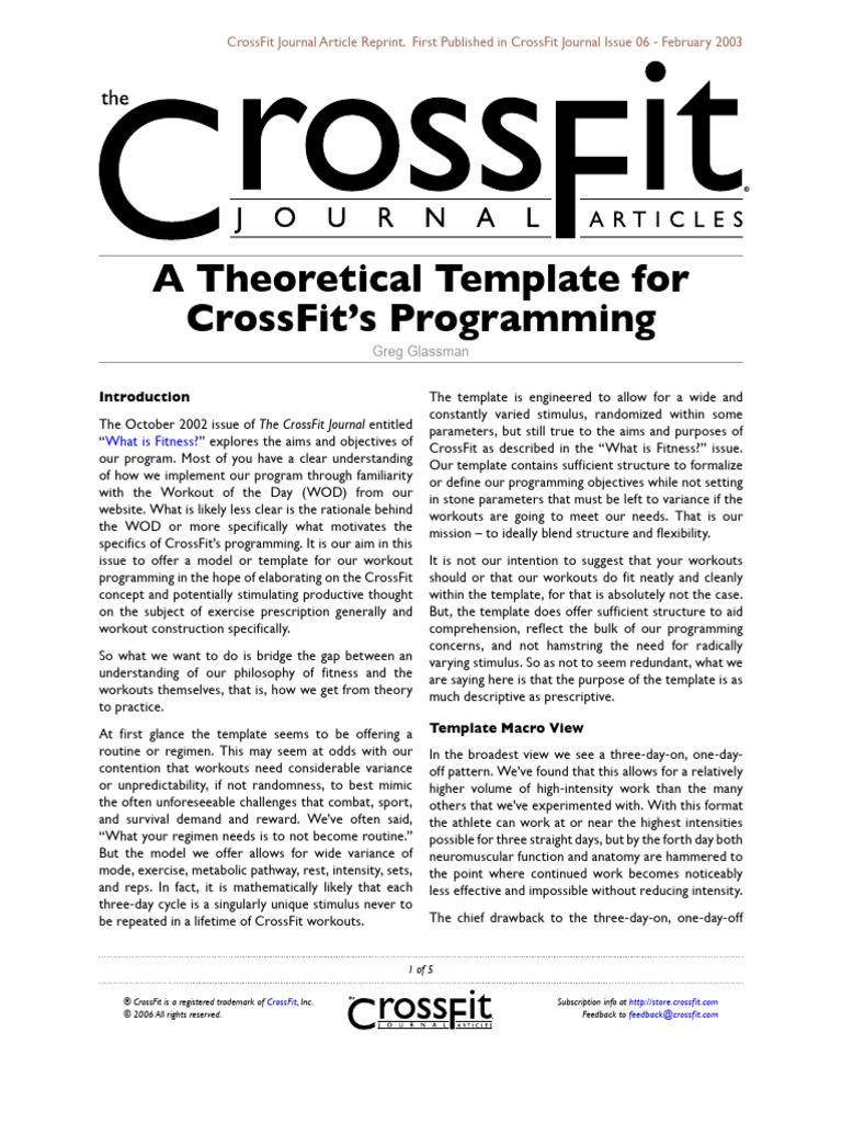 06 03 CF Programing Template | PDF | Strength Training | Weight Training