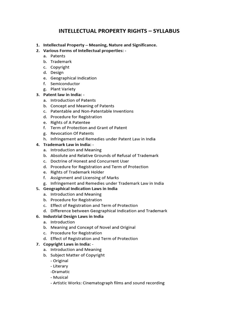 Ipr Notes Part 1 | PDF | Patent Application | Patent