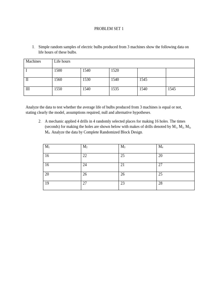 Problem Set 1 | PDF