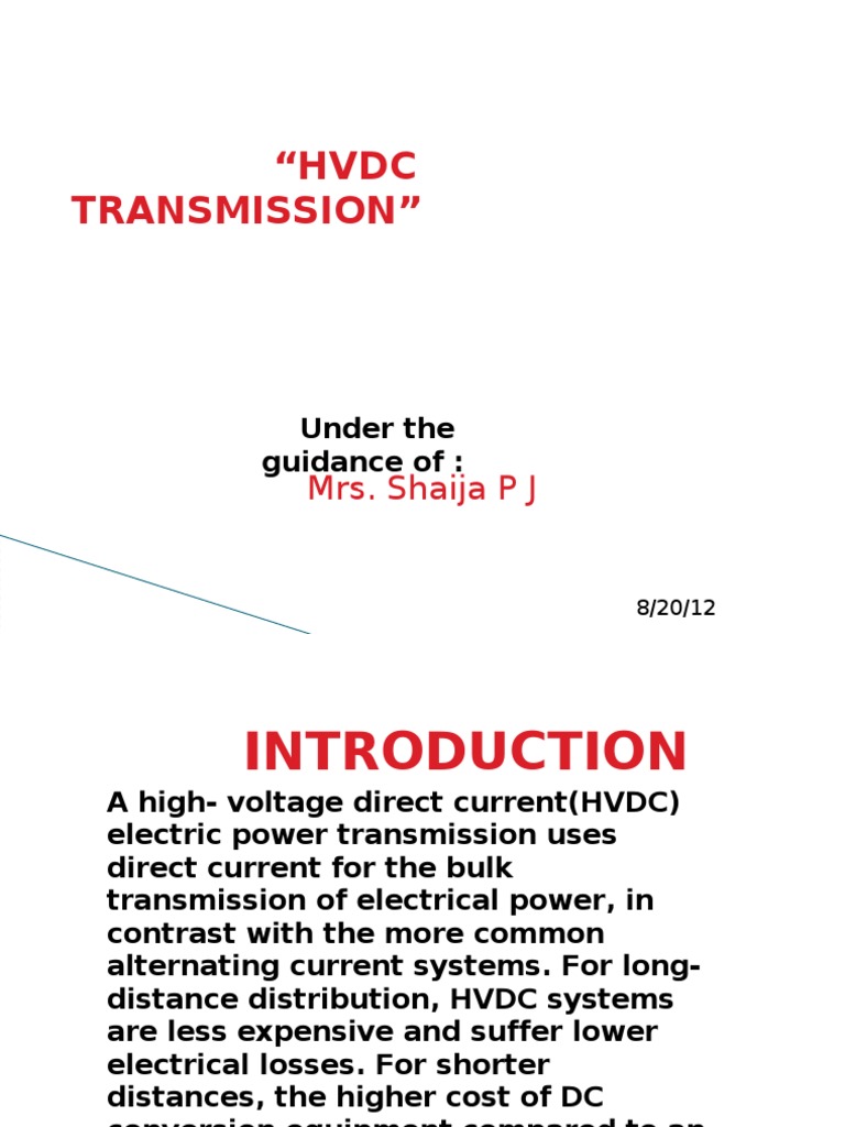 HVDC Transmission Overview and Benefits | PDF | High Voltage Direct ...