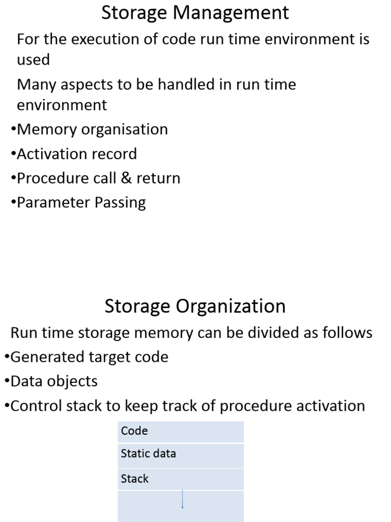Storage Management | PDF | Pointer (Computer Programming) | Parameter ...