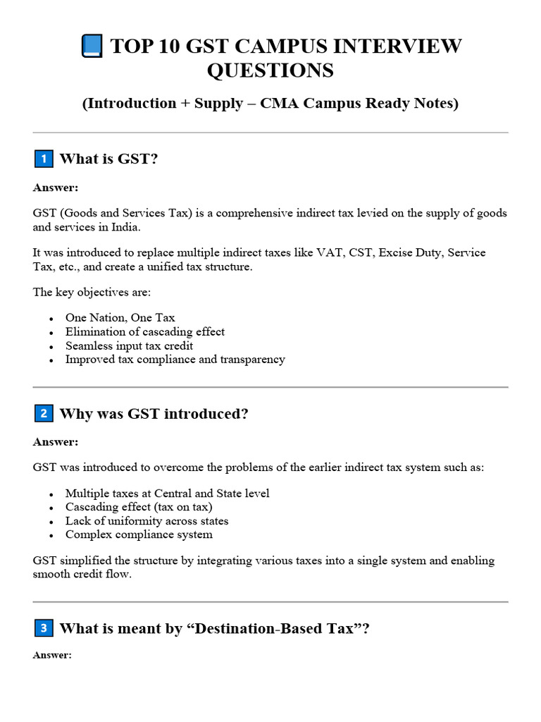 GST – Introduction & Supply | PDF | Taxes | Public Finance