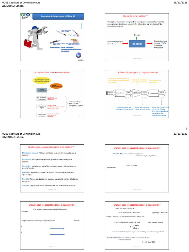 M203 Capteurs Et Conditionneurs | PDF | Capteur | Pression