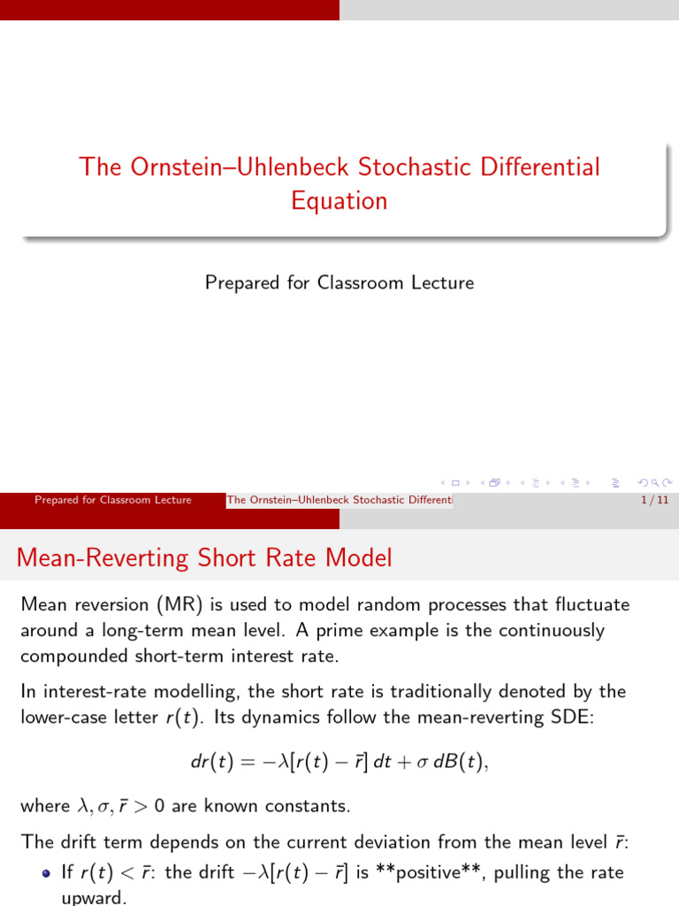 OU SDE | PDF | Stochastic Differential Equation | Mathematics