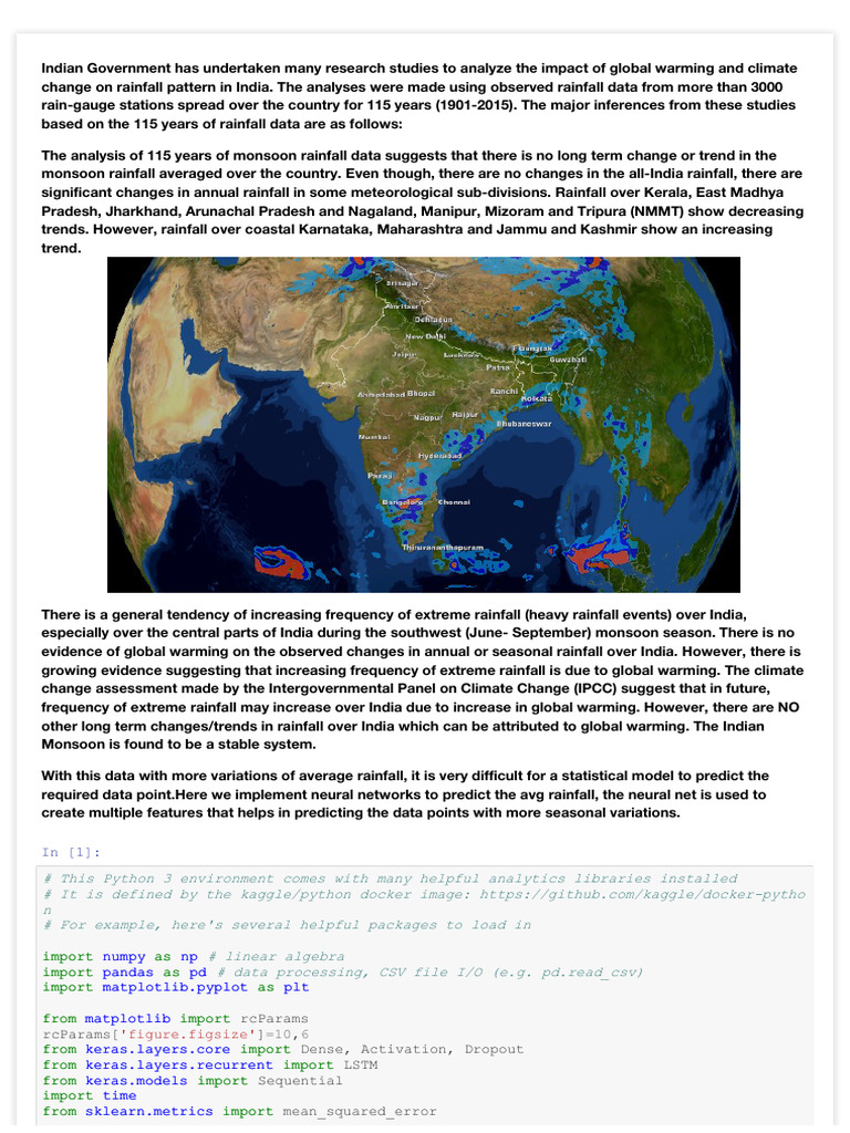 Indian Rainfall Analysis Project Python 1751952196 | PDF | Climate | Rain