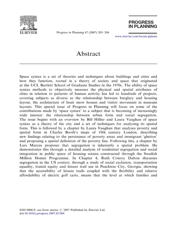 Abstract 2007 Progress in Planning | PDF