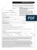 Authorization and Medical Form and Code of Conduct