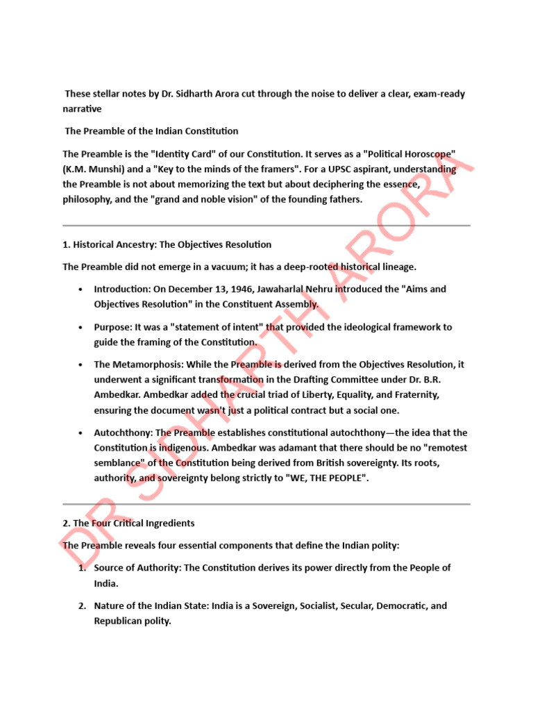 Stellar Notes Preamble Sid Live | PDF | Democracy | Political Ideologies