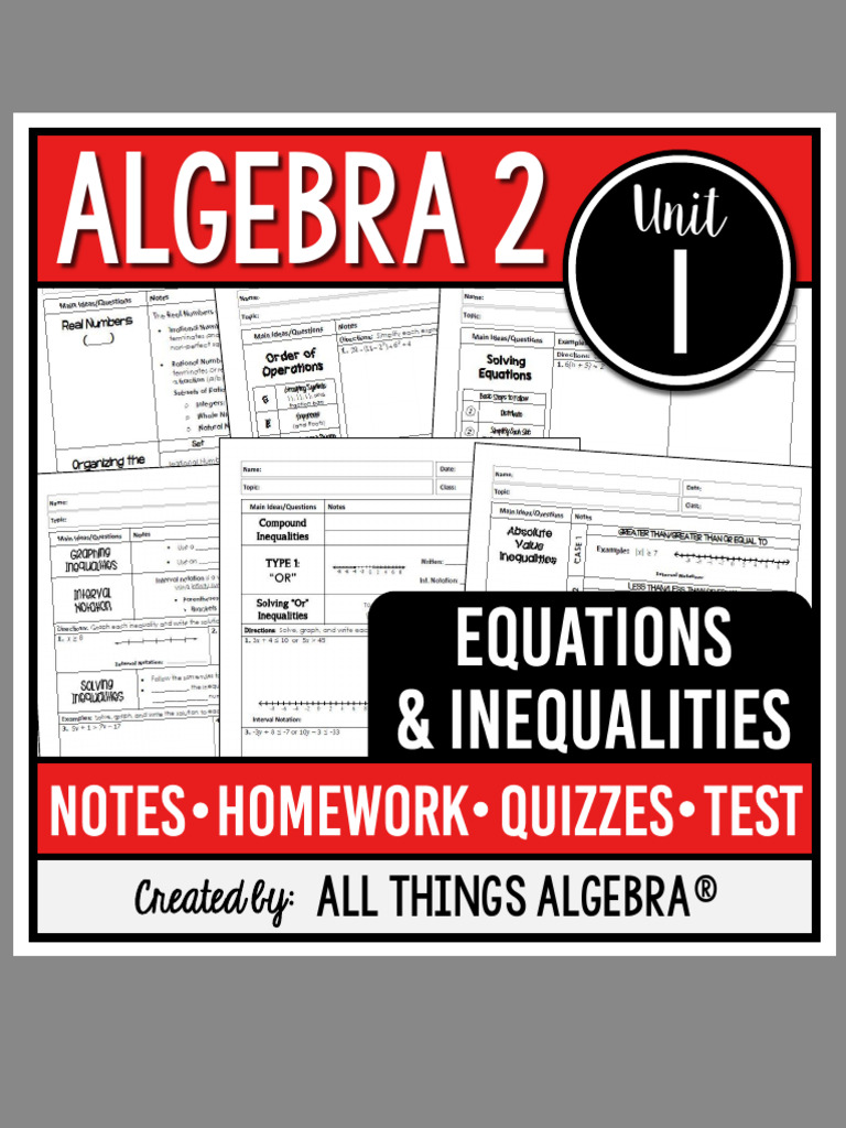 Unit 1 - Equations & Inequalities | PDF | Numbers | Inequality ...