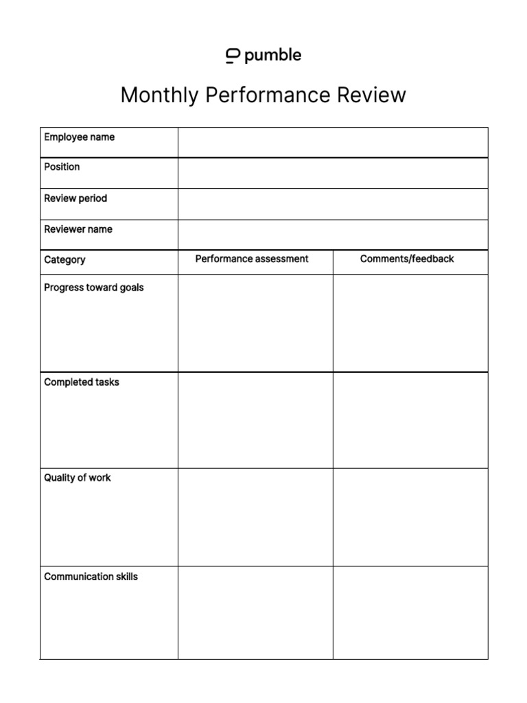 Monthly Performance Review PDF 1 | PDF