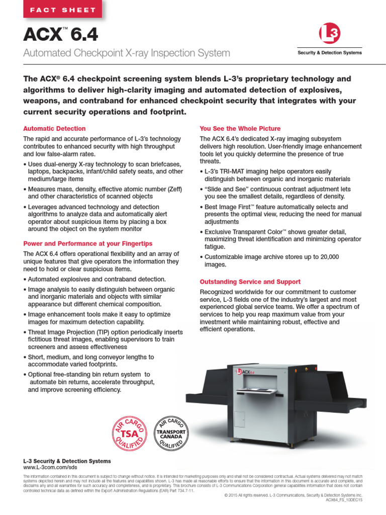 XRAY_ACX64_FACTSHEET_10DEC15_PF | PDF | X Ray | Computing
