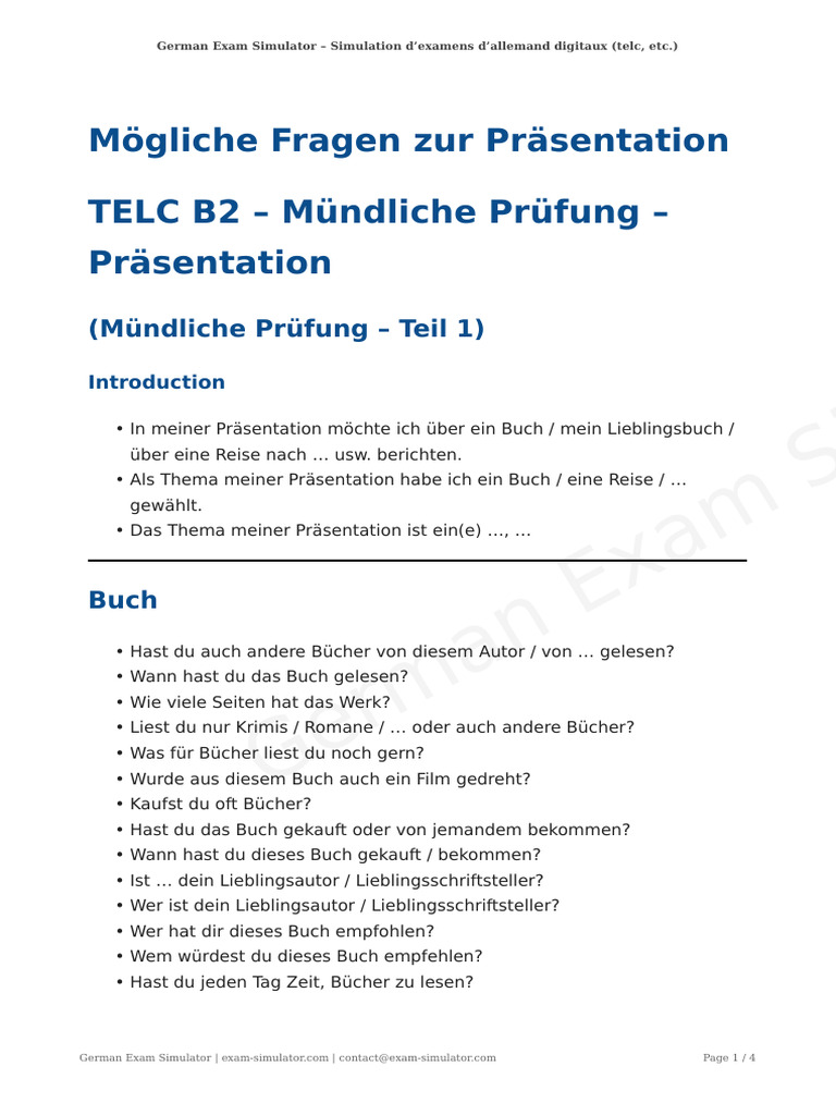Telc b2 Teil2 Mundlich | PDF