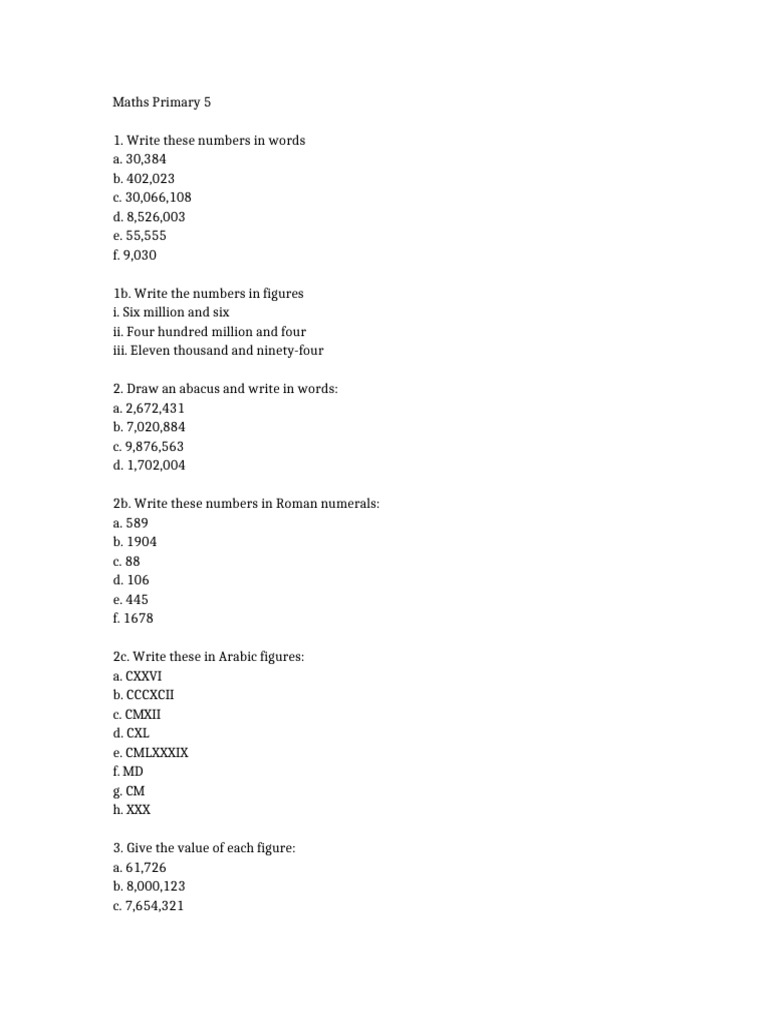 Maths Primary 5 | PDF