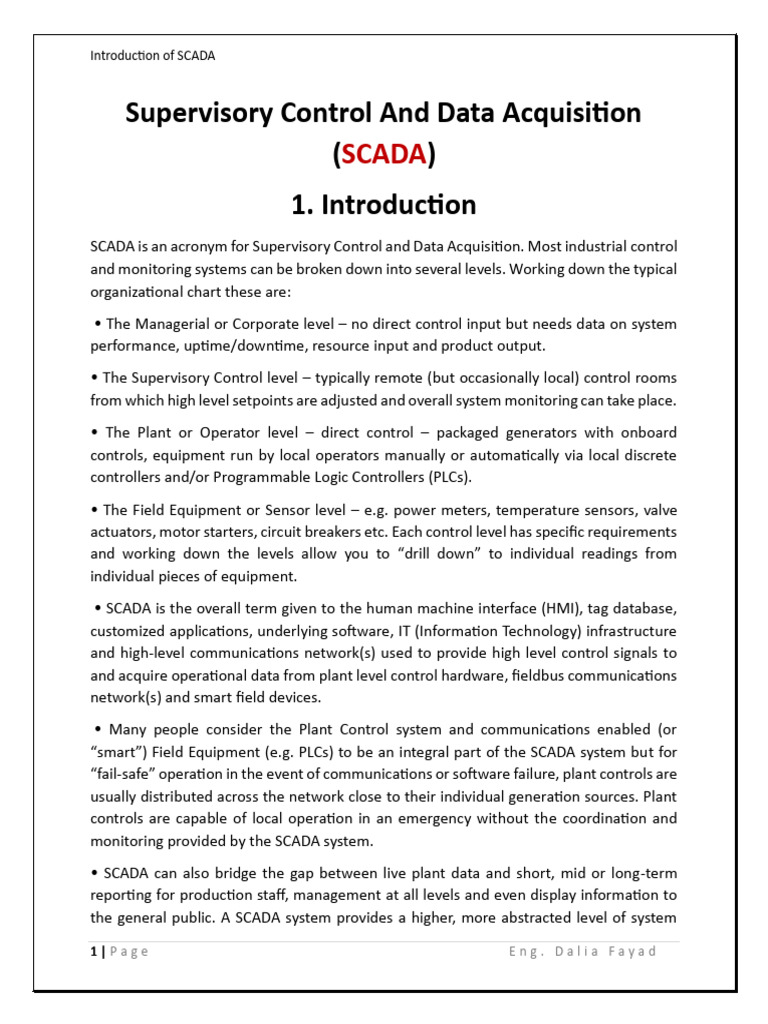 Introduction to SCADA Systems | PDF | Programmable Logic Controller | Scada