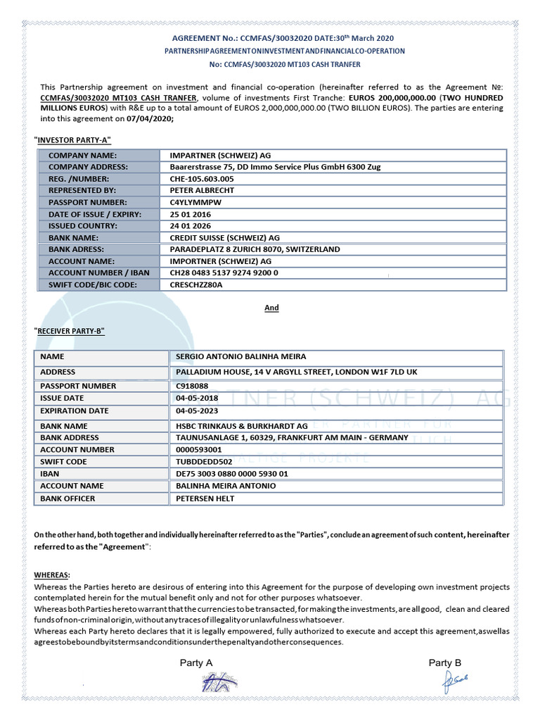 BA HSBC GERMANY 5B CONTRACT | PDF | Arbitration | Investing
