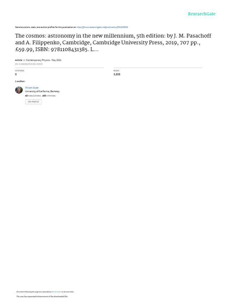 Contemporary Physics Cosmos Aczel | PDF | Planets | Jupiter