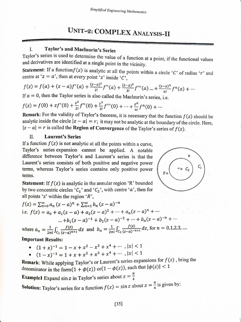 Unit 2 Complex Analysis II | PDF