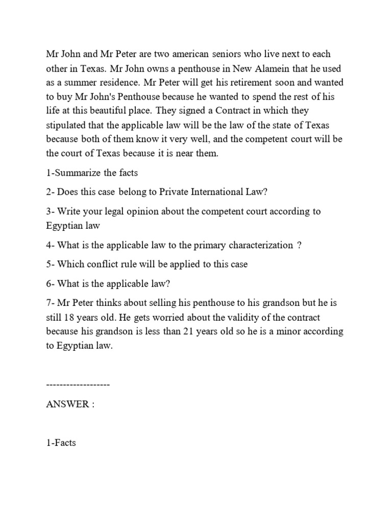 PIL Example Questions From the Plaform | PDF | Domicile (Law) | Justice