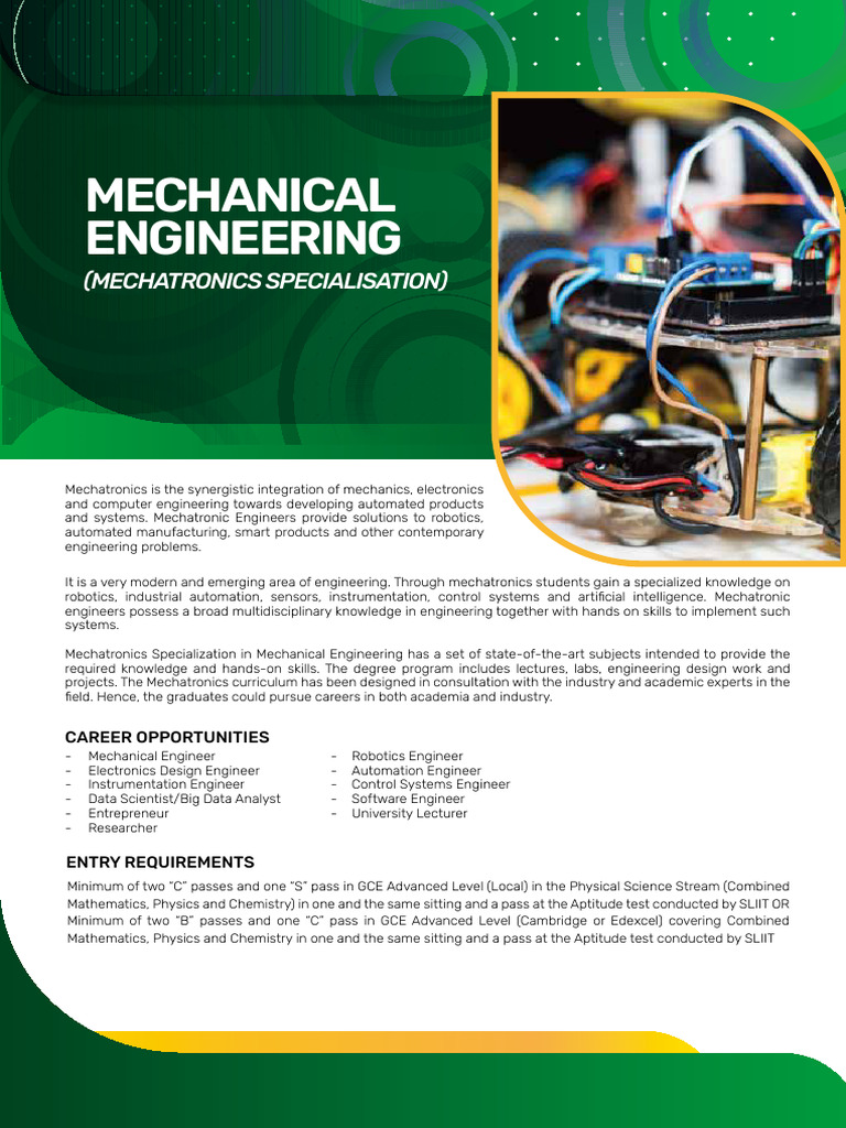 Brochure Mechatronics Engineering 1761735850 | PDF | Mechatronics ...
