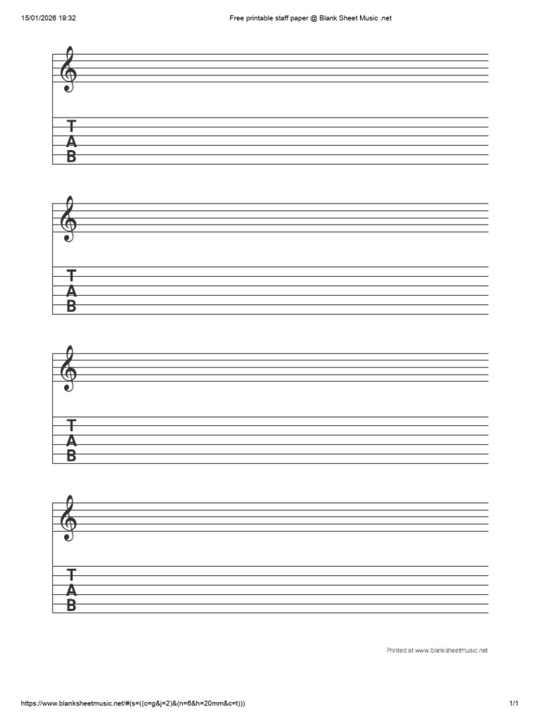 Partition Tab Clé Sol Blank | PDF