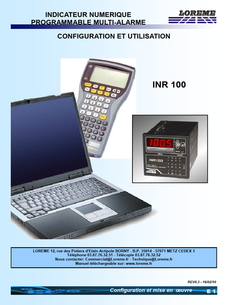 Manuel Inr100 Loreme FR | PDF | Thermocouple | Capteur