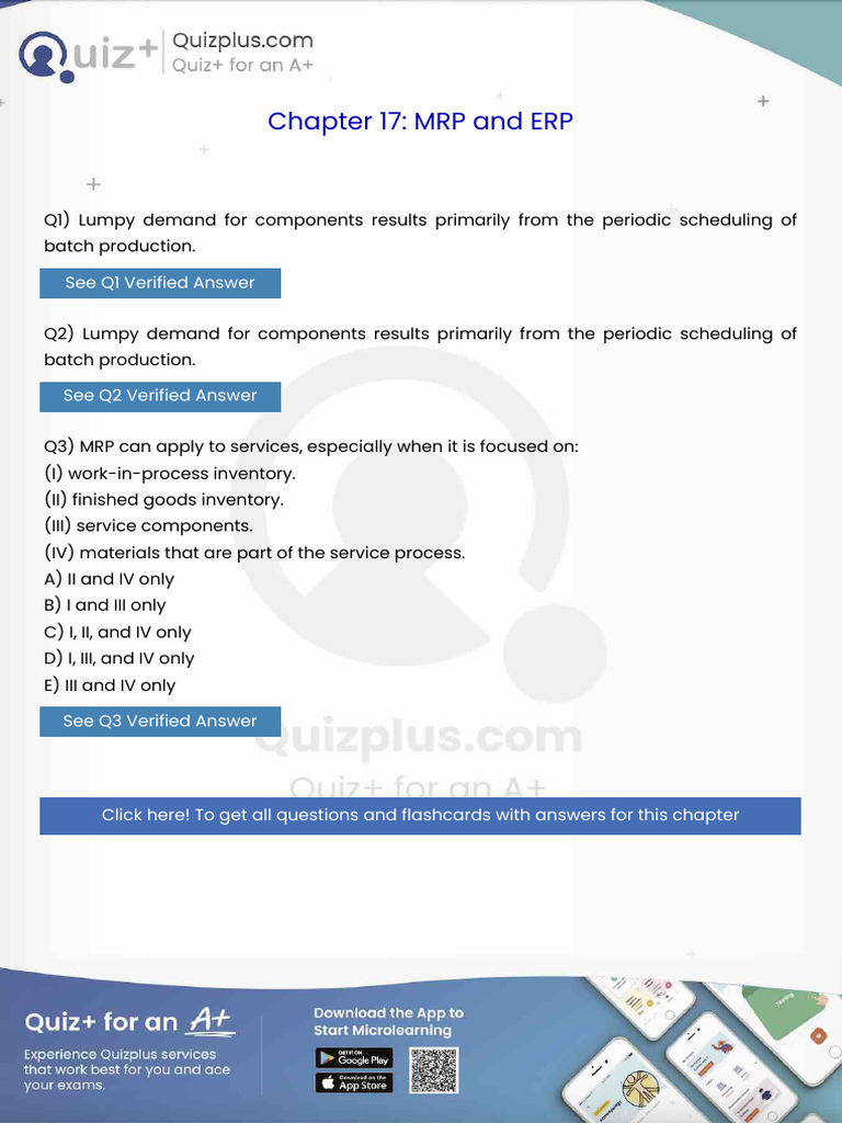 Lumpy Demand for Components Results Primarily From the Periodic ...