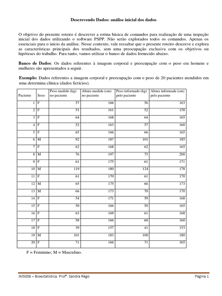 Roteiro Análise Exploratória de Dados - PSPP - 260325 - 083314 | PDF ...