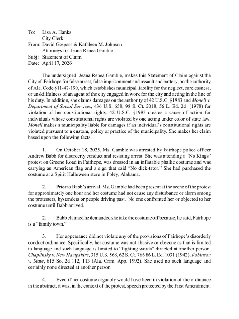 STATEMENT OF CLAIM | PDF
