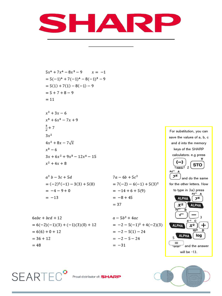 Worksheet 6 Memorandum Algebraic Expressions Grade 8 Maths | PDF ...