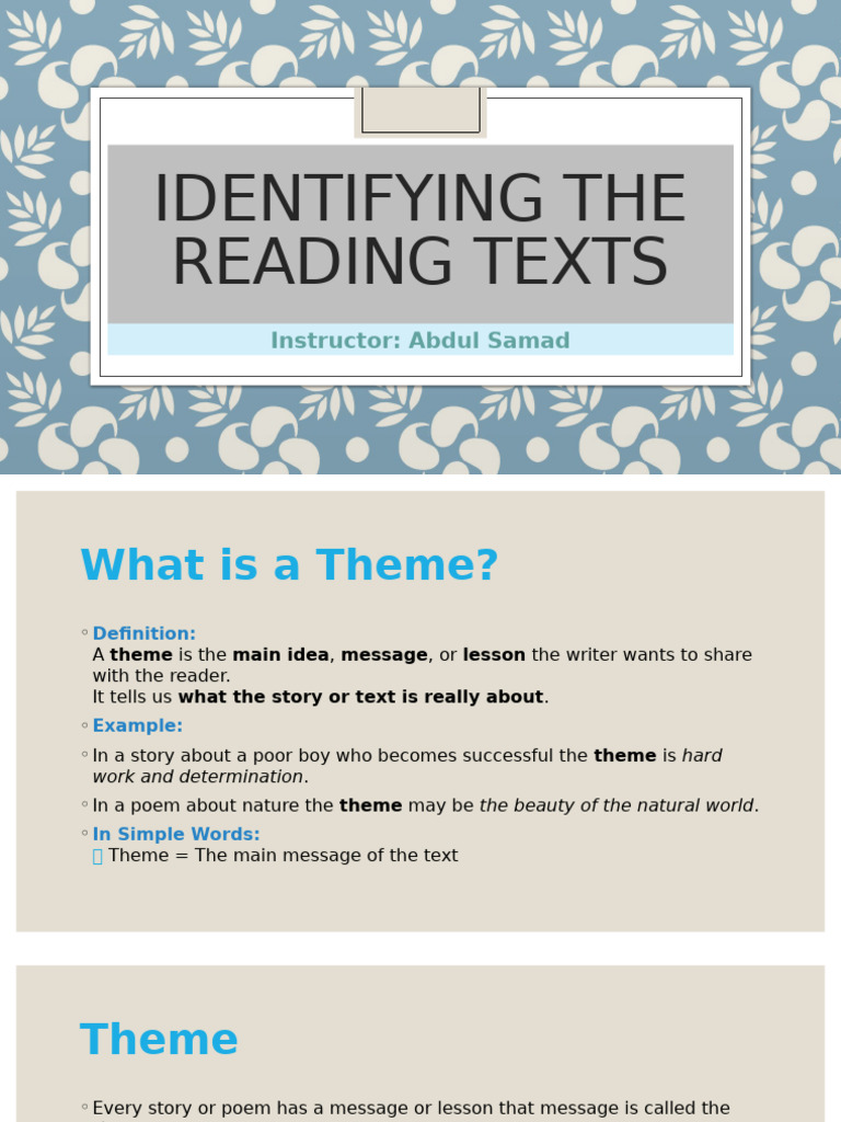 Reading Texts Types | PDF | Reading Comprehension | Human Communication