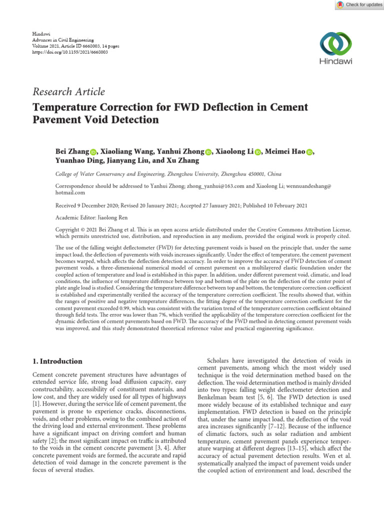 Advances in Civil Engineering - 2021 - Zhang - Temperature Correction ...