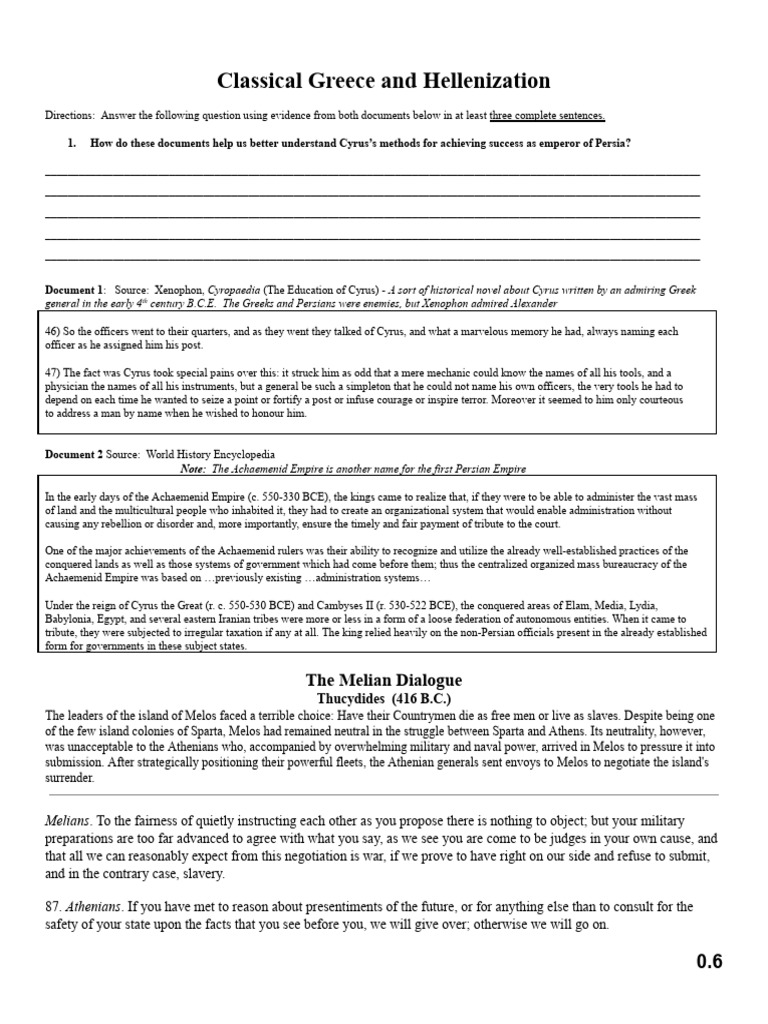 0.6+ +Classical+Greece+and+Hellenization | PDF | Achaemenid Empire ...