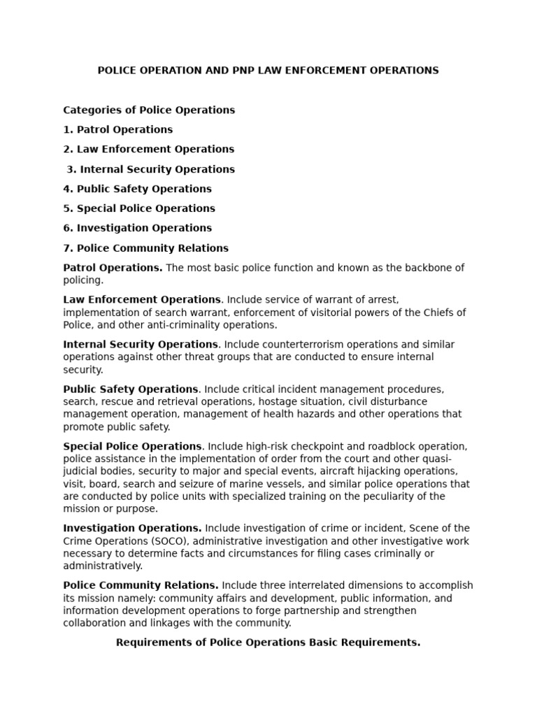 Police Operation and PNP Law Enforcement Operations With Crime Mapping ...