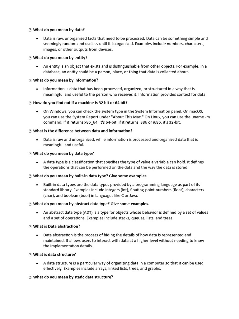 Dsa Based Question & Ans | PDF | Queue (Abstract Data Type) | Data Type