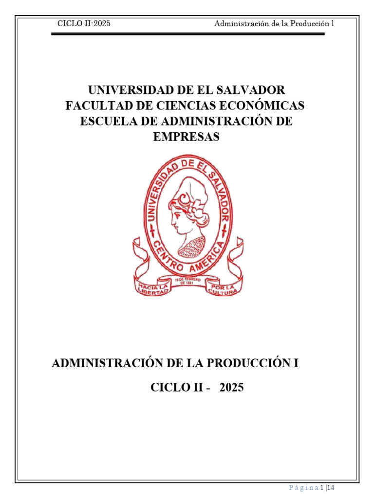 Unidad 1 APROD I -2025 Julio | PDF | Jefe de operaciones | Presupuesto