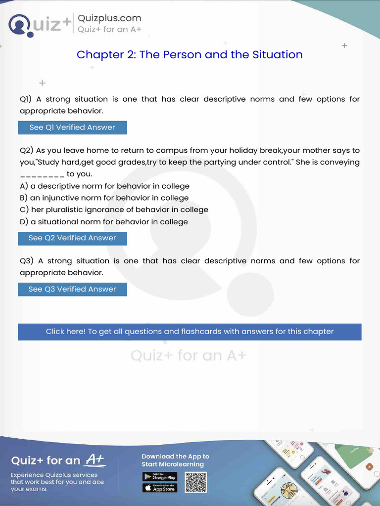 A Strong Situation is One That Has Clear Descriptive Norms and Few ...